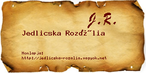 Jedlicska Rozália névjegykártya