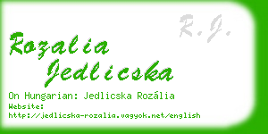 rozalia jedlicska business card