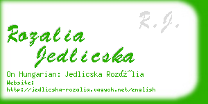 rozalia jedlicska business card